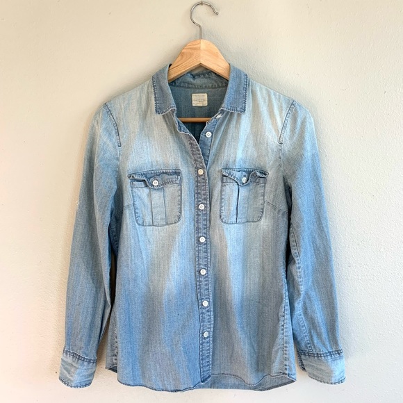 J Crew Denim Button-Down Long Sleeve - Picture 2 of 5